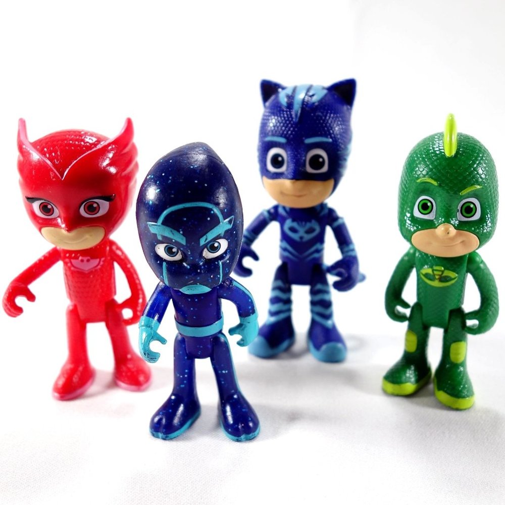 Just Play PJ Masks Cat Boy Owlette Gekko Night Ninja Lot of 4 Action Figures